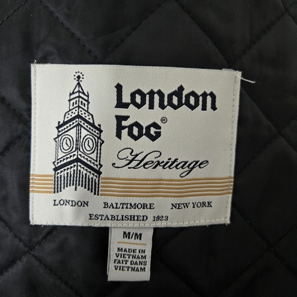 London Fog Heritage Black Trench Coat with Removable Quilted Liner Size M - Picture 11 of 11